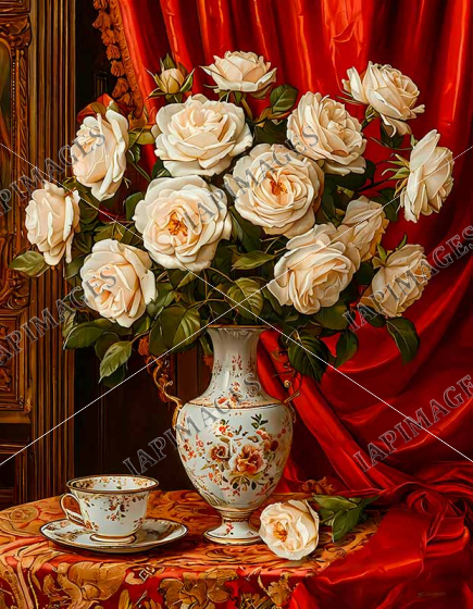 Still life with white flowers